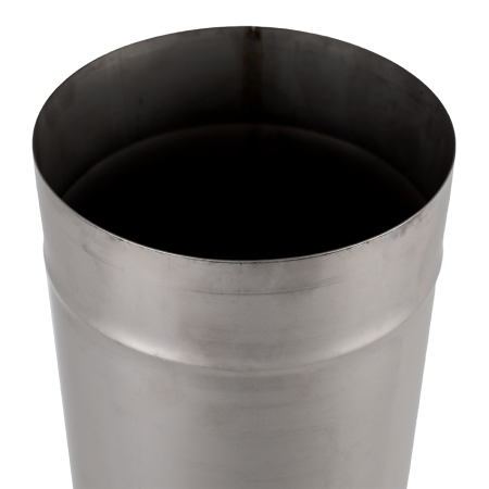 The pipe is stainless, length 1 m, diameter 160 mm, thickness 0.8 mm